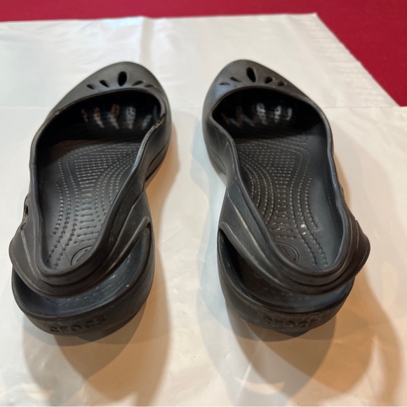Crocs black ballet kadee flats SIZE 10 Slip On dressy Cutouts Comfortable Womens - Picture 5 of 11